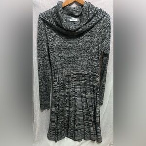 Calvin Klein Charcoal Cowl Neck Sweater Dress